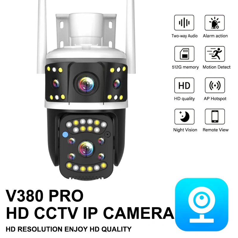 V380 Pro CCTV IP Kamera Outdoor WIFI/4G Dual-Lens AI Human Detection 360° Rotation Night Vision