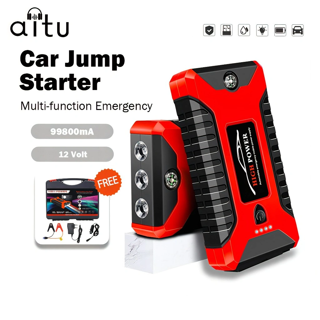 Aitu 29B Car Jump Starter 99800mAh Jumper Aki Mobil Portable + Powerbank