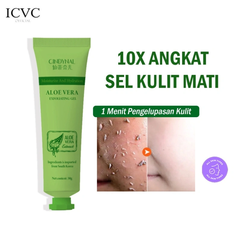 CINDYNAL | Exfoliating Gel Fruit Acid & Aloe Vera – Gel Peeling Lembut untuk Membantu Mengangkat Kotoran & Sel Kulit Mati, Kulit Tampak Lebih Halus & Cerah