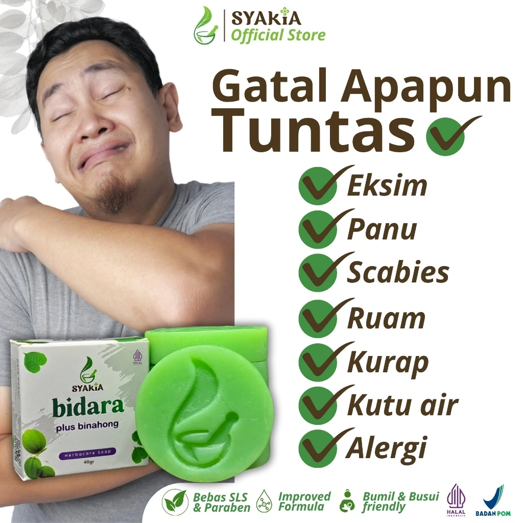 SYAKIA Sabun Bidara plus Binahong Original | Sabun Gatal dan Masalah Kulit