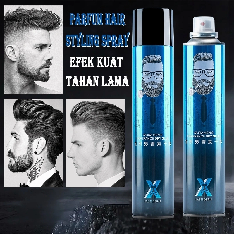 Semprotan penata Rambut Pria 325ml Aroma Parfum rambut Cepat kering Tahan lama Gel rambut Tidak kaku