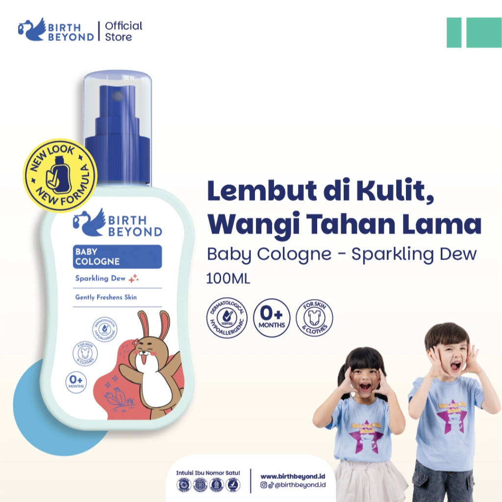 Birth Beyond Cologne Sparkling Dew 100ml - Cologne Parfume Bayi Anak dengan Penthanol B5, Chamomile Extract, 0% Alcohol, Non Toxic Formula, Non Paraben