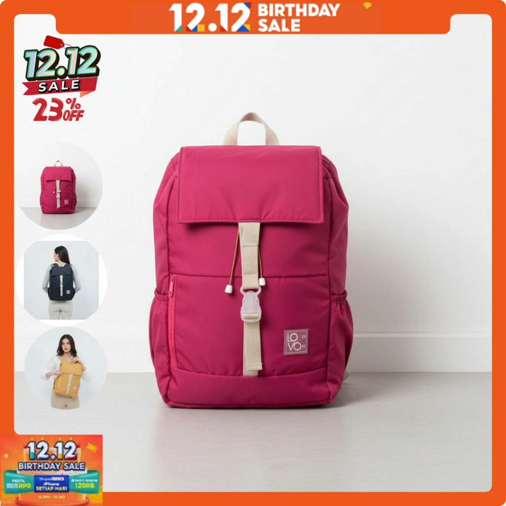 Lovo.id Backpack Water reppelent - Ransel Serut Medium backpack Tas Fahion Korea Stylish Patsy