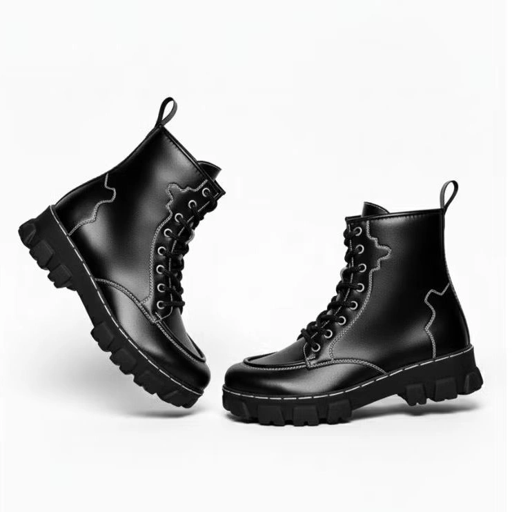 HARVEY - Sepatu Docmart Black queen Kitty  8Hole Wanita