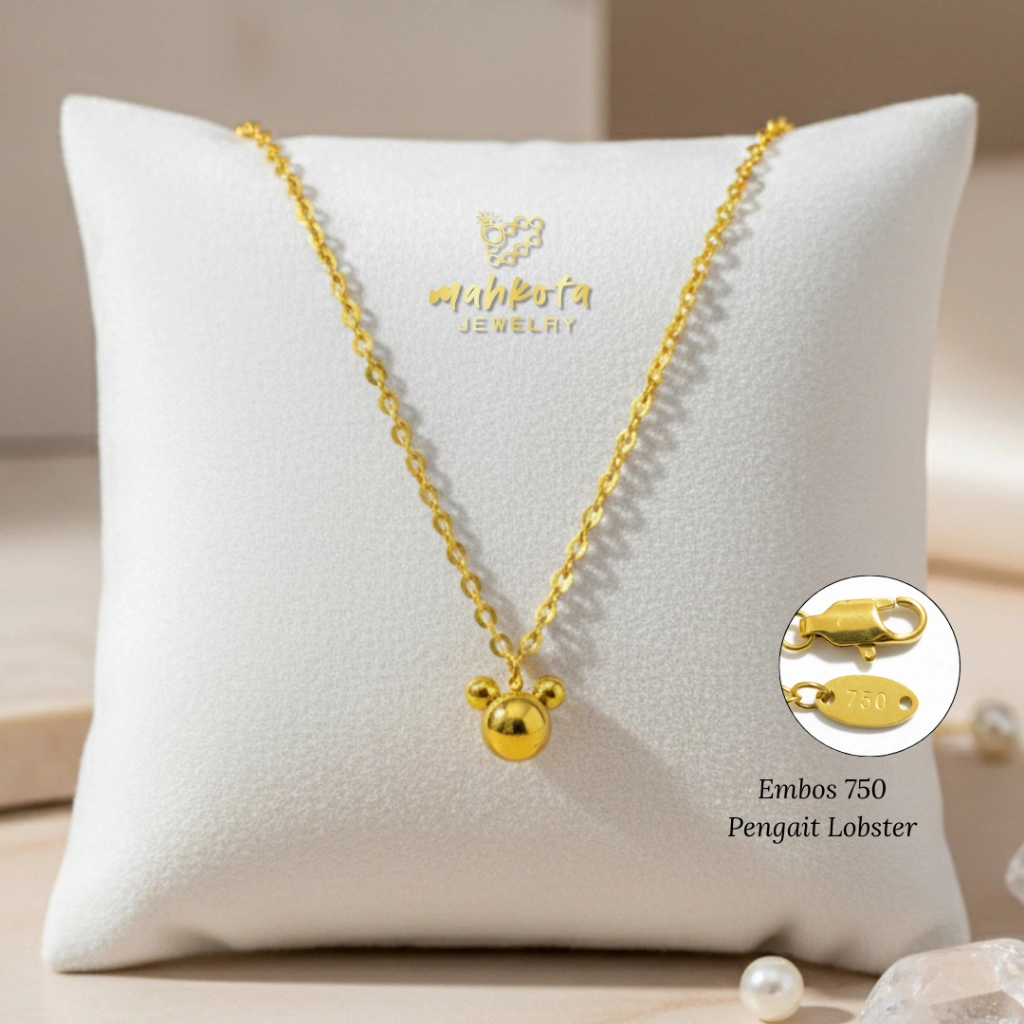 K378 Kalung Remaja Dewasa Liontin Karakter Mik Elegan Cantik - Aksesoris Perhiasan Titanium Wanita - Embos 750 - Anti Alergi Tidak Luntur - Fashion Korean Style - Aman Dipakai Mandi & Tahan Dari Terkena Lotion - Cocok Untuk Kado Pacar - Aestetic Minimalis