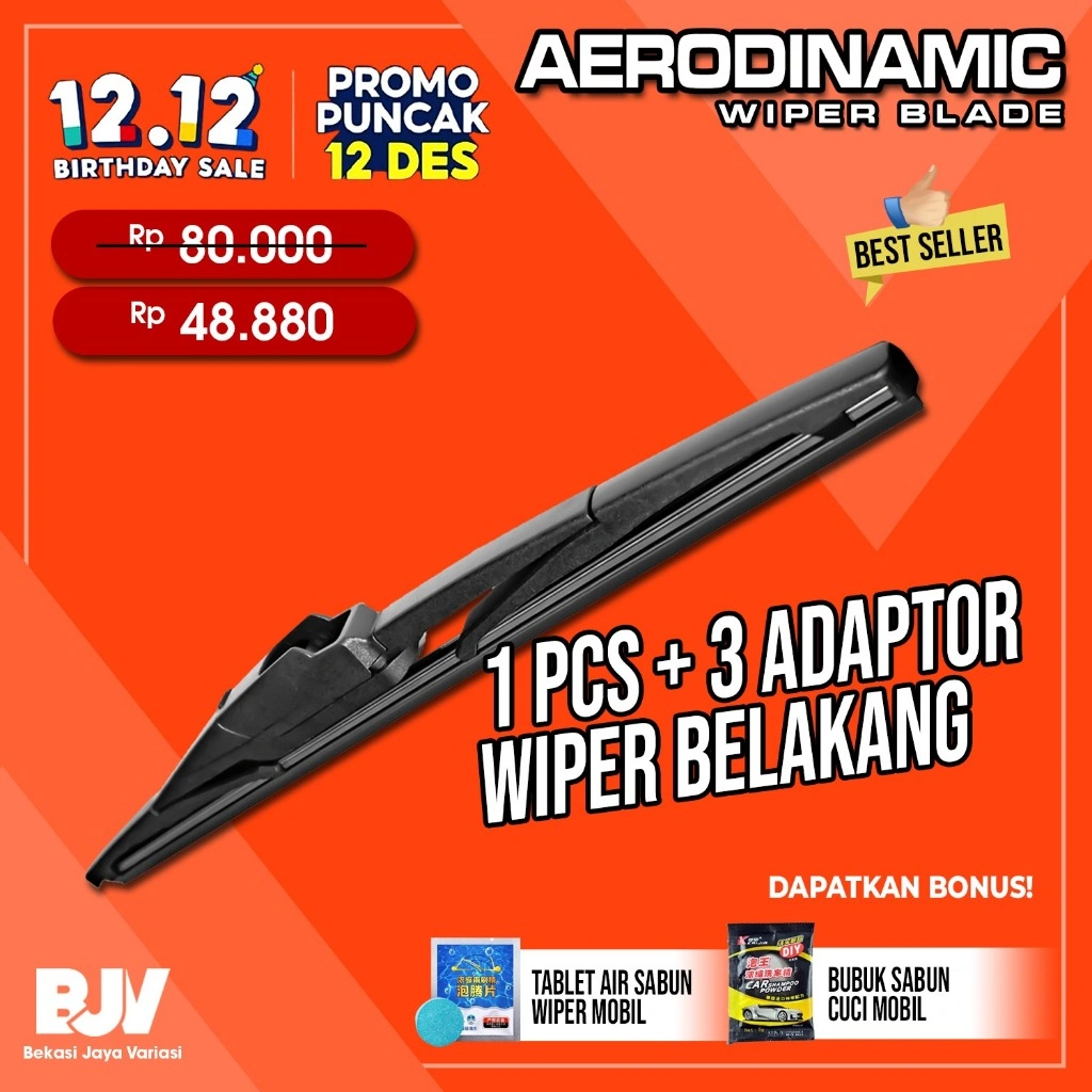 AERODINAMIC Wiper Belakang Mobil Universal Semua Tipe Mobil - Back Rear Car Wiper Universal