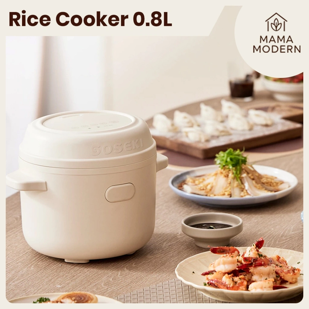 SOSEKI Digital Rice Cooker Mini 0.8 Liter 400W Low Watt Magic Com Mini 7 Menu Masak Anti Lengket