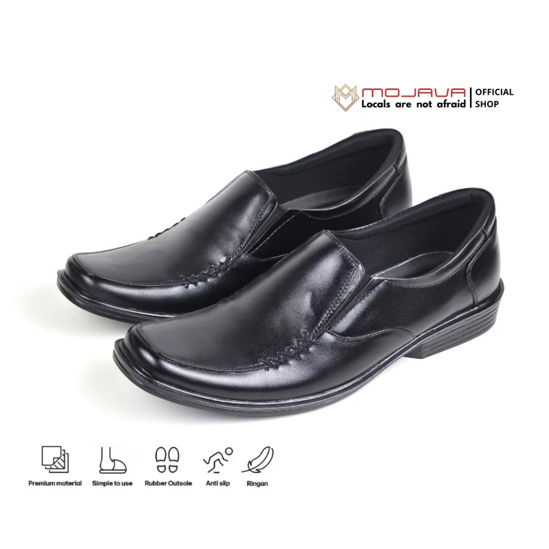 Mojava M36 Sepatu Pantofel Pria Oxford Slop Kulit Asli Hitam Size 39 sd 43