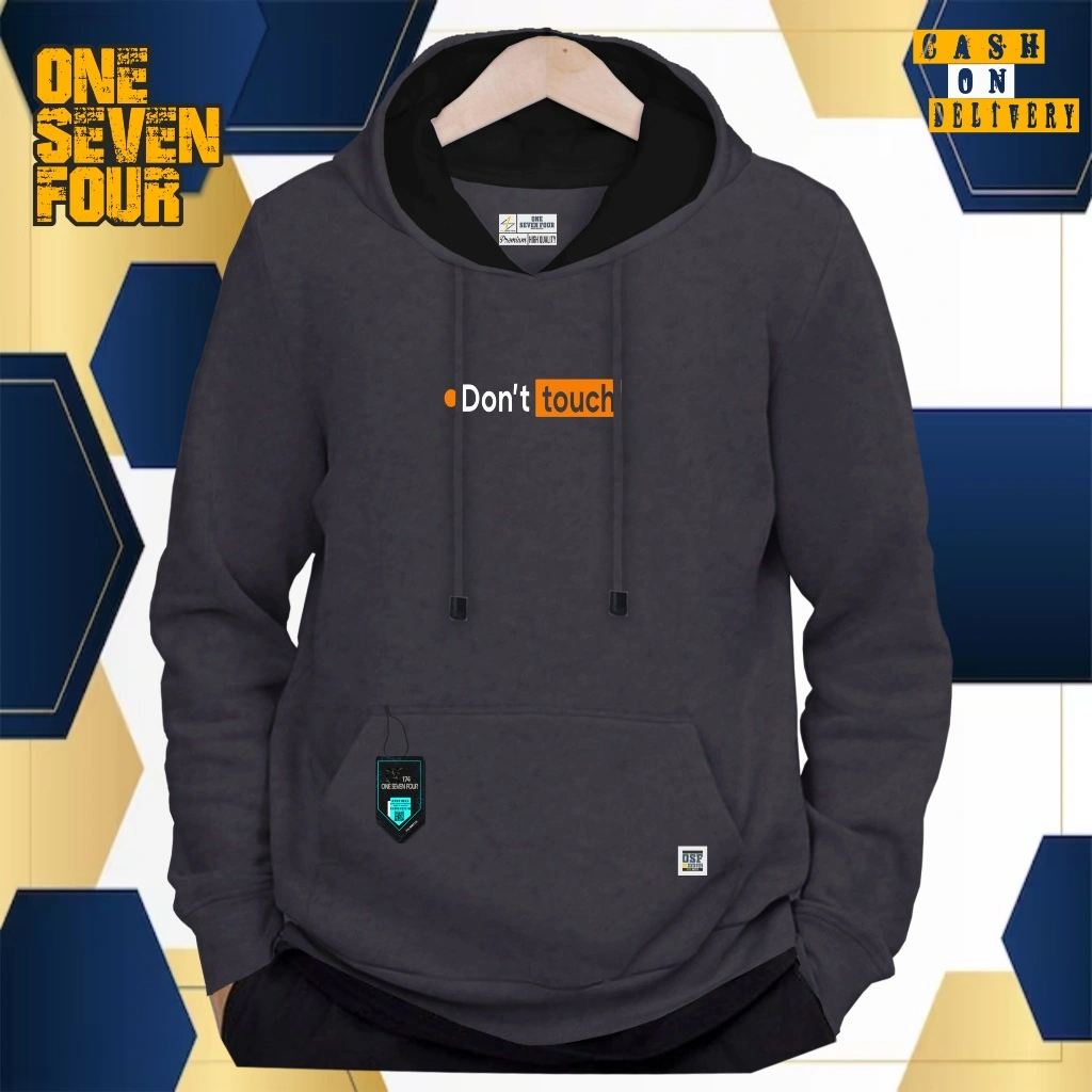 OSF Hoodie pria distro tebal warna hitam Sweater pria distro original 100% sablon DON'T TOUCH dewasa