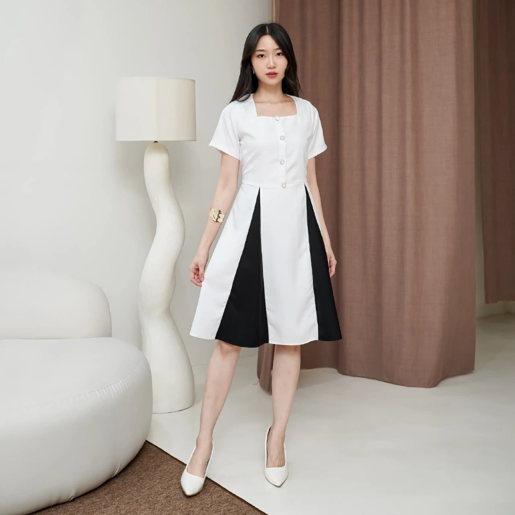 Elganza dress | gaun wanita untuk pesta | LD 88 | mewah murah bahan twill bellano premium