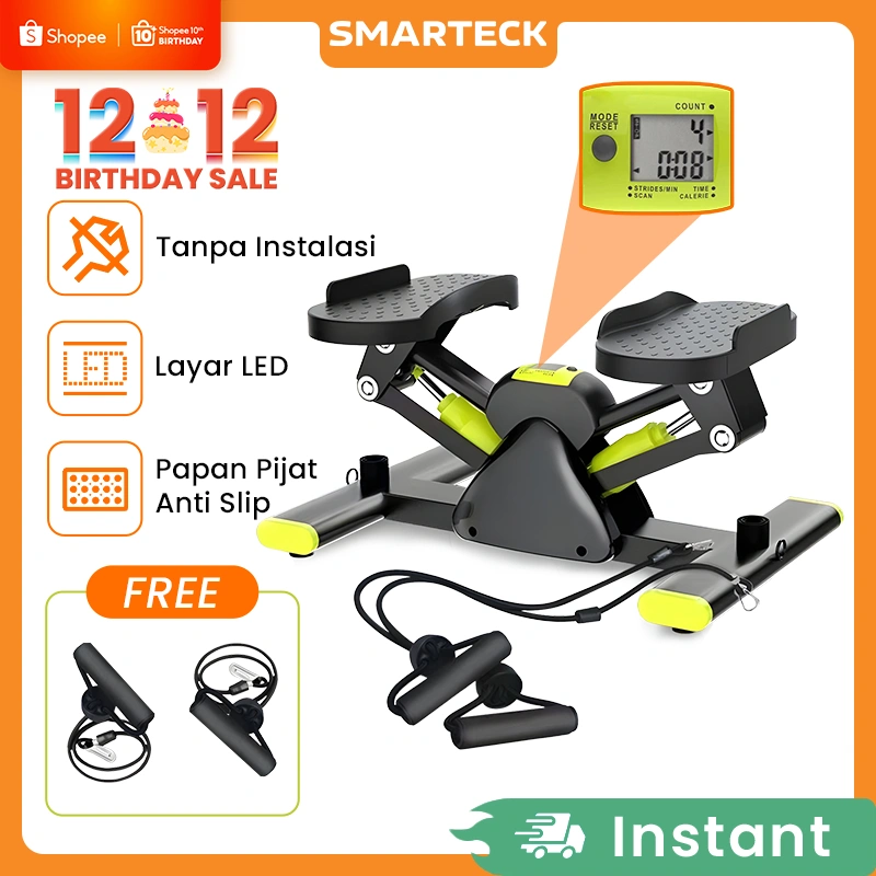 Smarteck Mini Side Stepper V-shape Stepper STP02 Alat Fitness Olahraga Air Climber Silent Stepper Climbing Machine Walker Glider Home Fitness Equipment Alat Olahraga Pembakar Kalori Glider Alat Penurun Berat Badan
