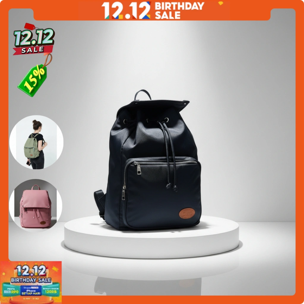 Lovo.id Ransel Wanita Ransel Gendong Tas Bahu Sekolah Lakesha
