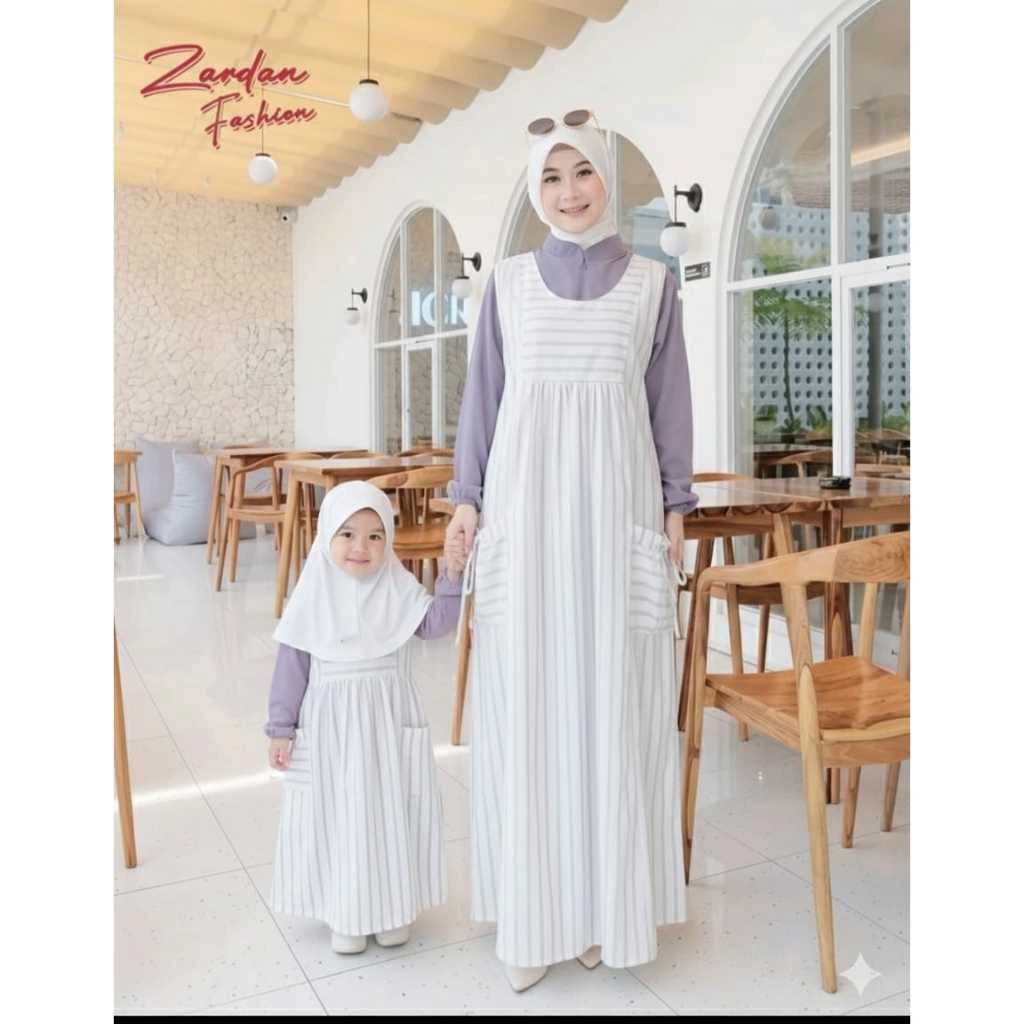 Jamoel - Yumna Gamis Couple Ibu dan Anak Simpel ELegan || Gamis Dress Katun  Outfit Daily Terbaru