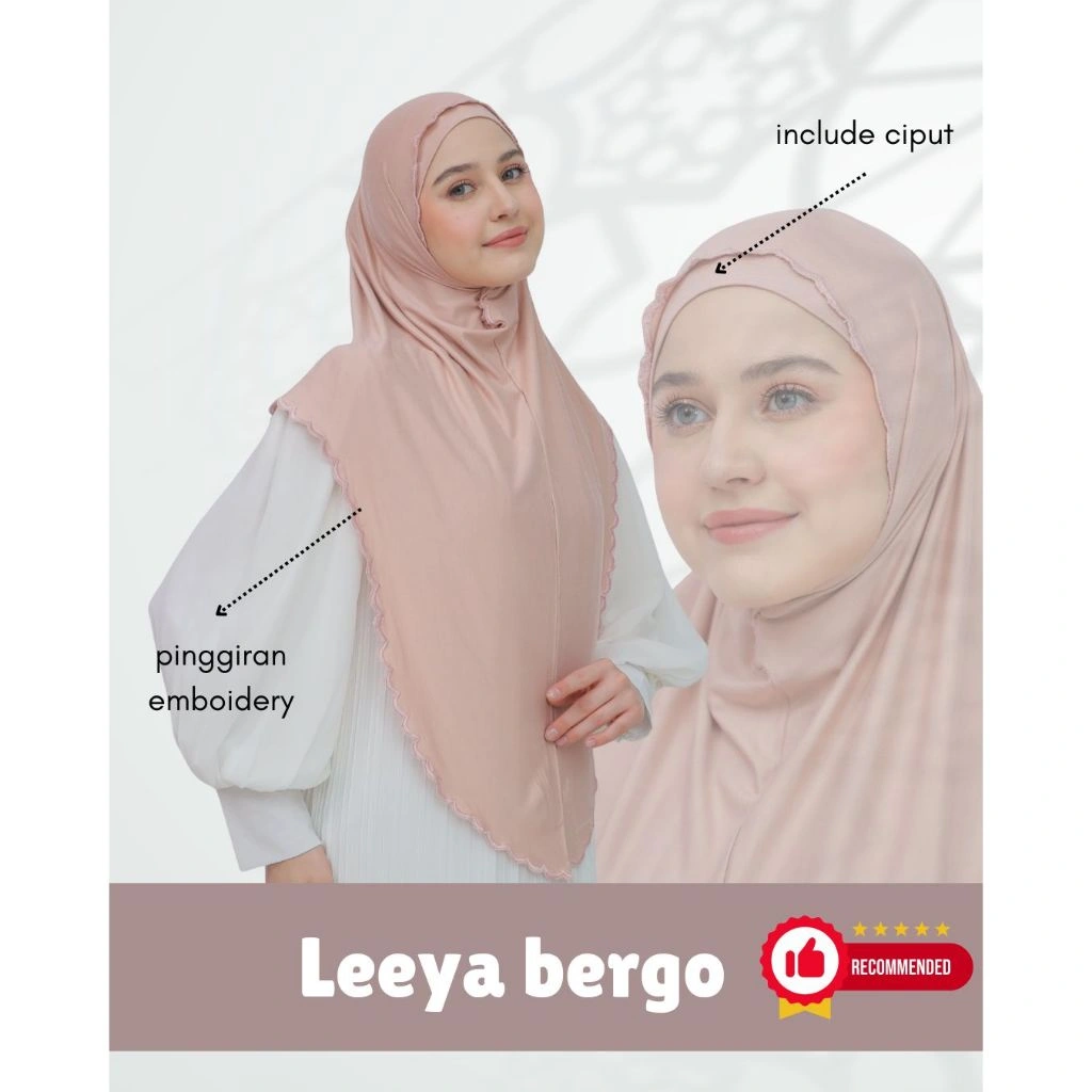 DAFF HIJAB | Leeya Bergo | Hijab Bordir Ciput Instan