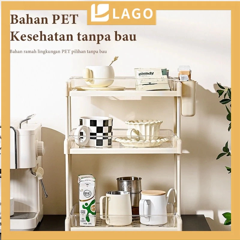 LAGO​Rak Dapur Multifungsi Anti Air & Debu - Mudah Dibersihkan, Tempat Penyimpanan Piring / Gelas / Alat Makan Tahan Lama​