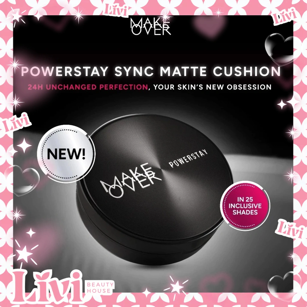 LIVI - MAKE OVER Powerstay Sync Matte Cushion - Smart AI Matte Cushion High Coverage Zero Oxidation Oil Control Foundation Compact Makeup Concealer