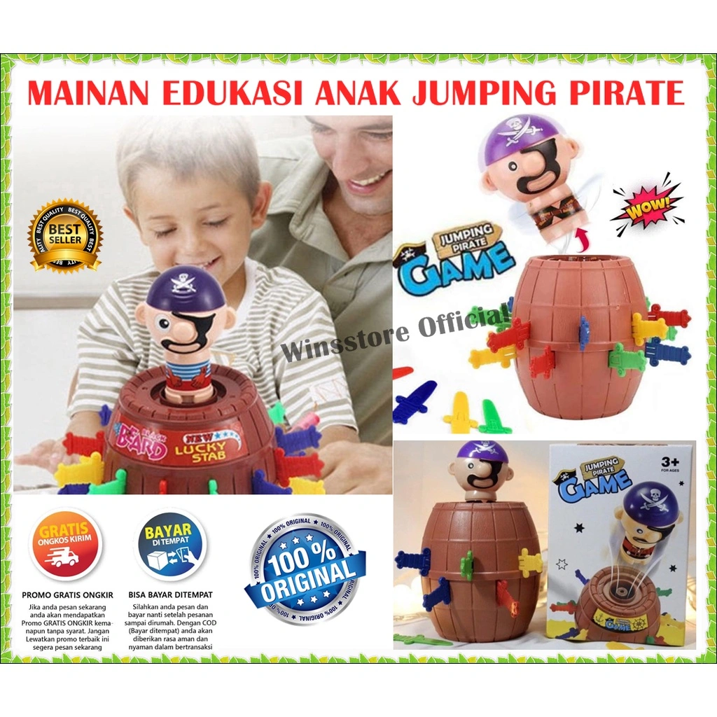 [COD] MAINAN EDUKASI TONG BAJAK LAUT | Barrel Pirate Roulette Family Game Mainan Anak - Kids Toys