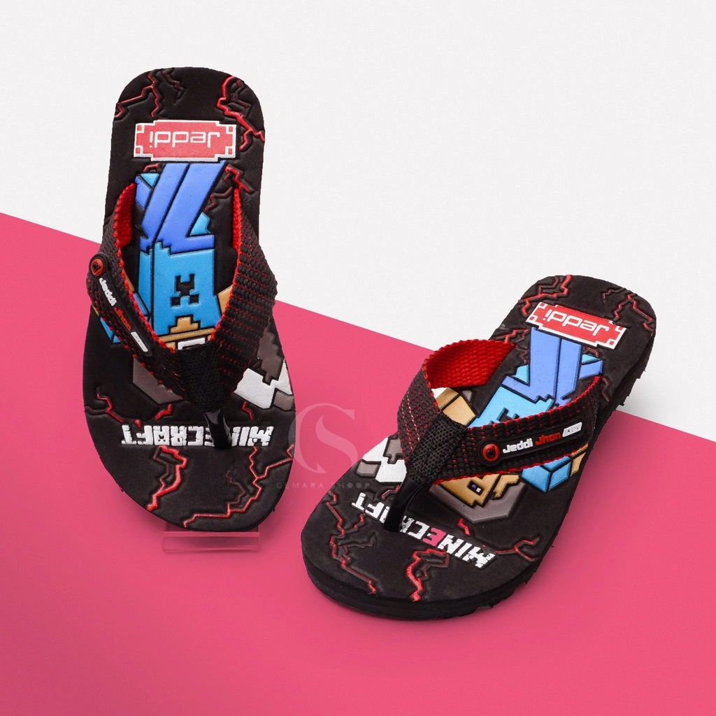 JEDDI [MINECRAFT] Sandal Japit Anak laki-laki/Sandal Jepit Karakter kartun Minecraft