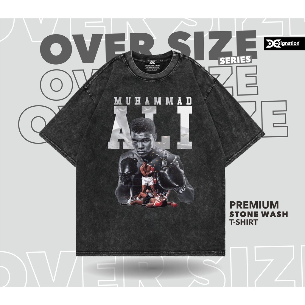 Designation - Kaos MUHAMMAD ALI Stone Wash Oversize / Tshirt BOXING LEGEND TINJU Distro Ori Murah / Washing Oversized VINTAGE ACID