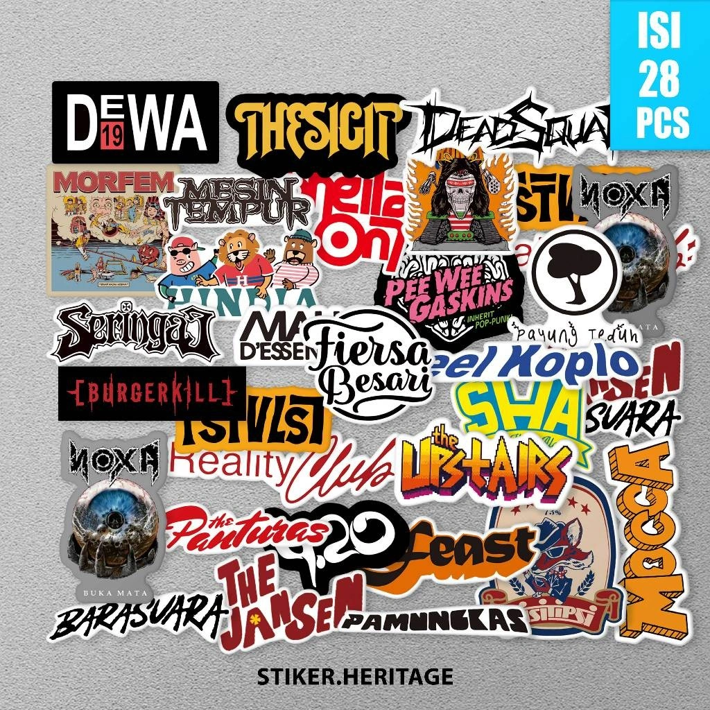 Stiker Sticker LOKAL BAND ROCK  untuk laptop case tumbler stiker laptop stiker buat motor stiker helm stiker estetik