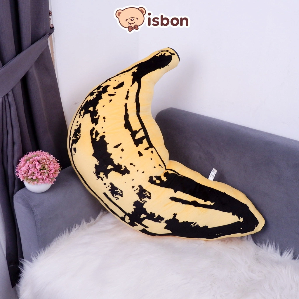 ISTANA BONEKA Pisang Jumbo Motif Banana hitam guling Lucu Lembut Mainan Anak Halus Premium