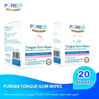 MOMS_ PURE BB Tongue & Gum Baby Wipes 20s | Sikat Lidah Tisu Basah Kebutuhan Perlengkapan Peralatan Bayi
