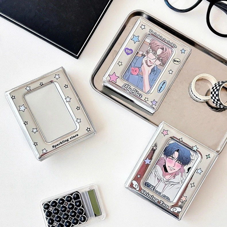 3 Inci/2R Album Foto Bersinar Bintang Perak 40 Slot Kpop Idol Photocard Photocard Kartu Permainan Penyimpanan Foto Keluarga Kumpulkan Buku Hadiah Mengejar Bintang