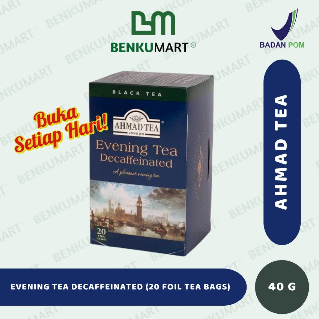 Ahmad Tea Evening Tea Decaffeinated - 40gr | Black Tea - 20 Tea Bags