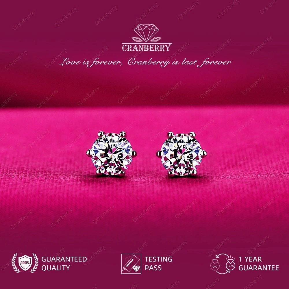 Anting Wanita Femilist Model Earrings Buat Pacar Cewe Perempuan Tunangan Nikah Kawin Perhiasan Kualitas Tinggi Cranberry Jewelry Dengan Garansi 1 Tahun Desain Unik Mewah Elegan Eksklusif Anggun High Quality Grade  5A  E02
