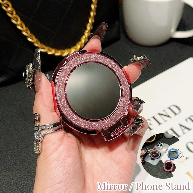 Luxury Magsafe Metal Ring Phone Stand Holder Mirror PopSocket for IPhone Mobile Phone Glitter Diamond