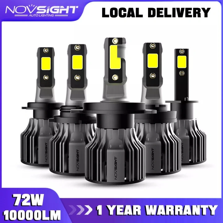 【Barang spot】Novsight N39 LED Lampu depan untuk Mobil H7 H1 9005 9006 H11 led Bulb 12V 72W 10000LM 6000K Lampu depan 2 PCS H4 Original