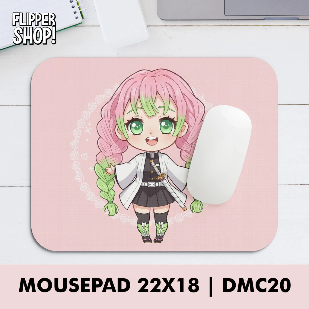 Mousepad Motif Demon Slayer Kanroji Shinobu Muzan Kibutsuji Anime - Anti Slip Premium 18x22cm