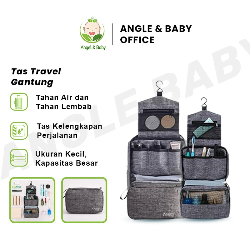 [Angel＆Baby]  Tas Travel Pouch Gantung / Tas Alat Mandi dan Kosmetik / Travel Peralatan Mandi dan Make Up Toiletry Pouch Toilet / Travel Kit Toiletries Make Up Kosmetik Organizer Bag Multifungsi