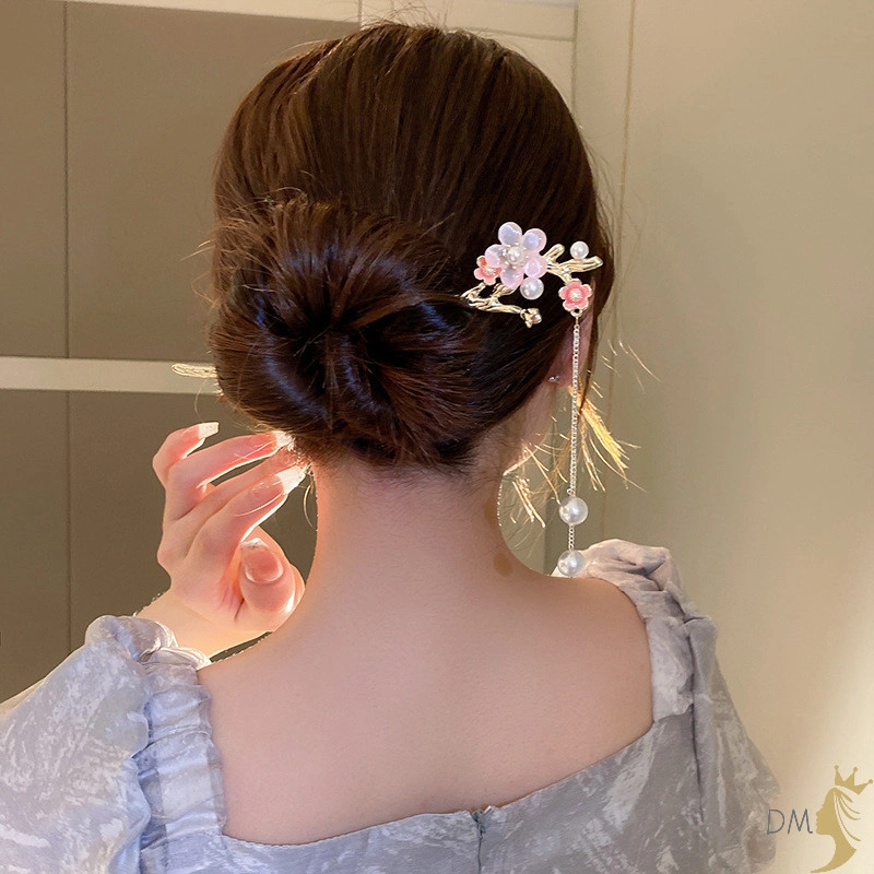 COD☆Aksesori RambutSimple Hairpin Women New Chinese Style Modern Headdress High-end Curled Hair