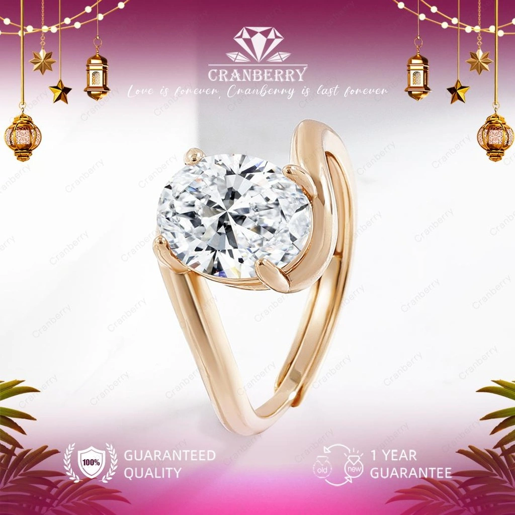 Cincin wanita elegant high quality Cranberry Jewelry original store cantik elegan Untuk Tunangan Lamaran Gift Kado Pasangan Pacar Istri Cewek lapis anti karat anti luntur anti berubah warna garansi 1 tahun Free Box R109