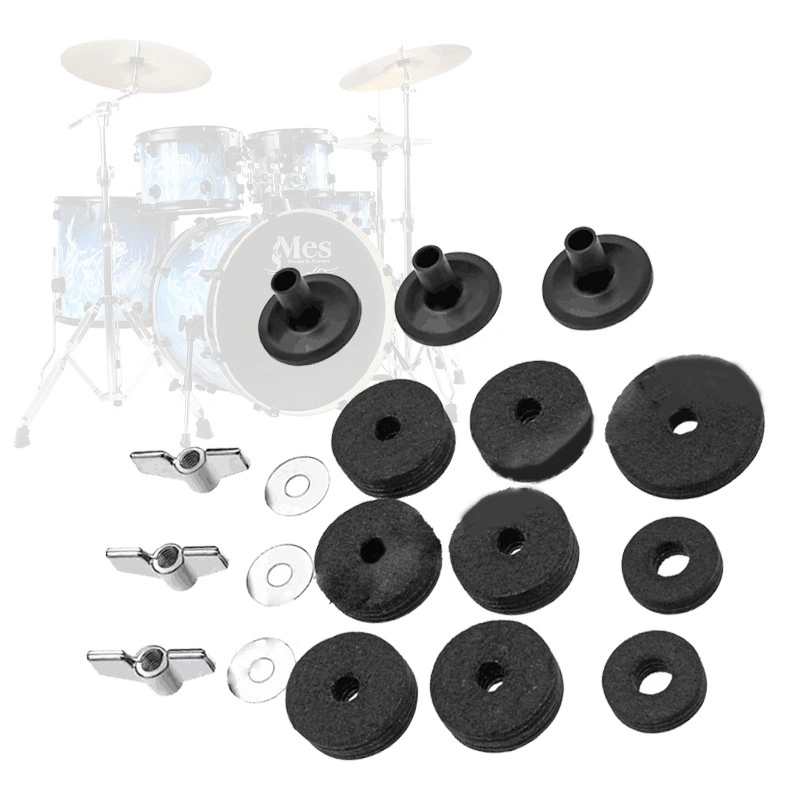 Bekisting Sleeve 18pcs1set Felt Drum Key Cymbal Ring Washer Cymbal Drum Set