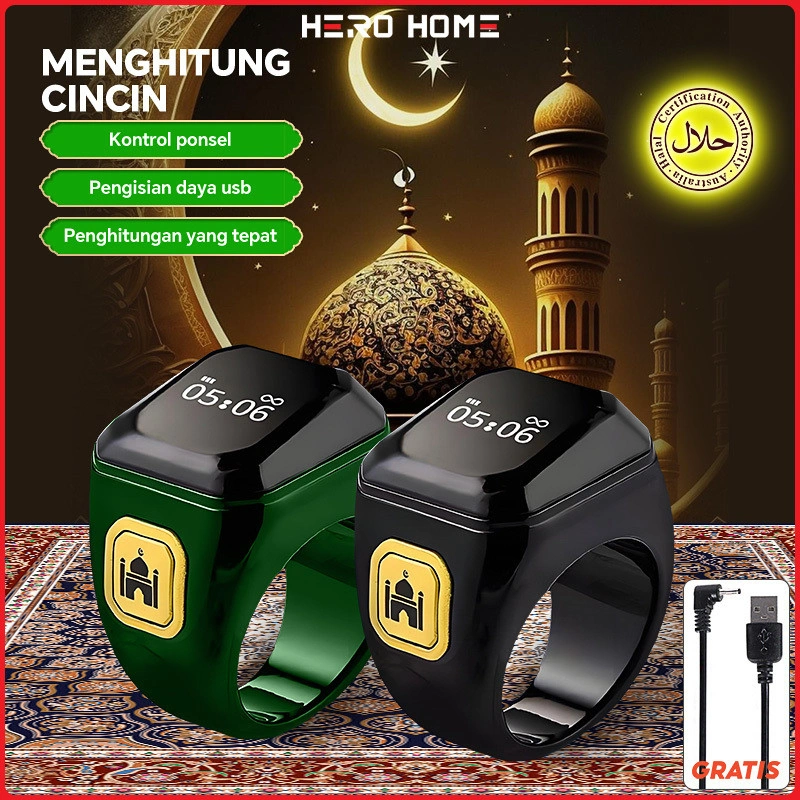 Zikr Smart Ring Lite Cincin Muslim Tasbih Digital Bluetooth Ring Vibration Reminder