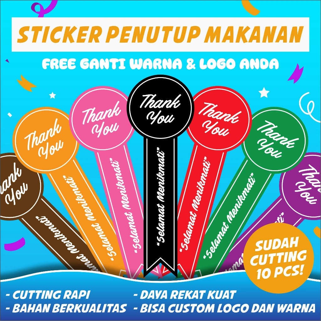 (10 PCS) STICKER PENUTUP MAKANAN / SETIKER SEGEL / STIKER SEAL LABEL / STIKER BOTOL / STIKER BELT / STIKER TOPLES HIGH QUALITY