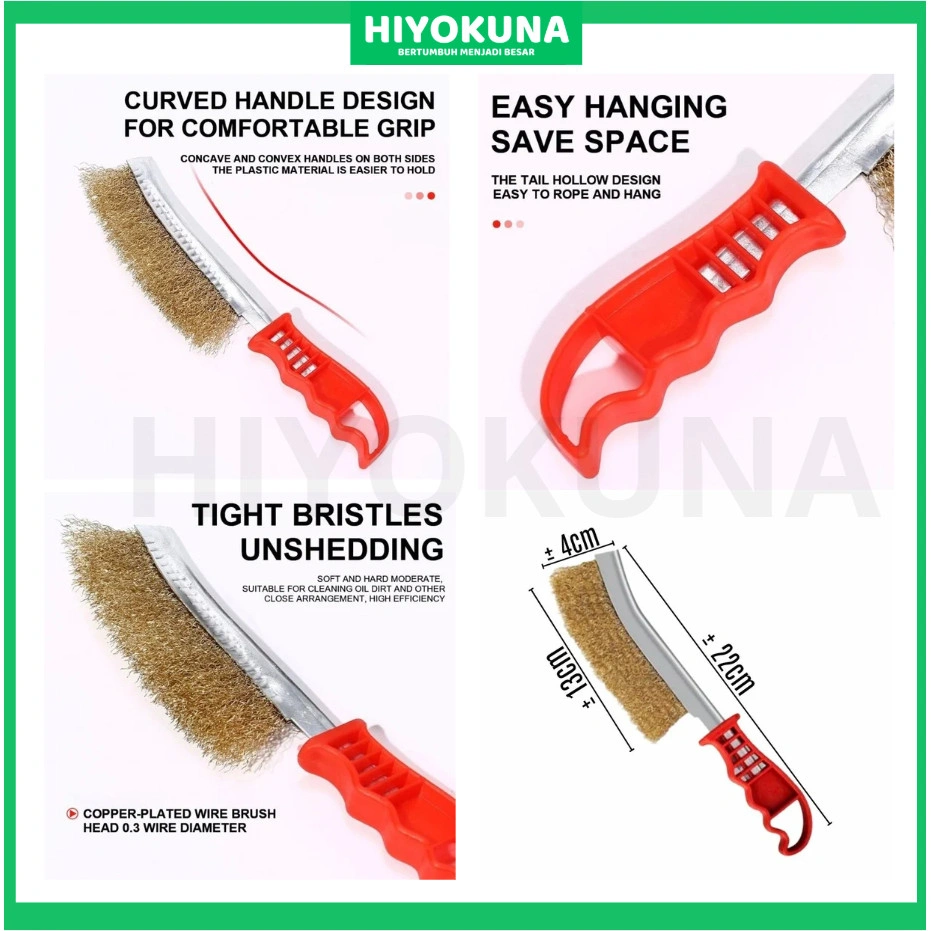 Sikat Baja Sisir Kawat Gagang Panjang Hand Wire Brush Alat Pembersih Karat Besi Logam Baja Tahan Lama Serbaguna Alat Pembersih Kuat Untuk Bengkel Dapur Rumah Tangga Pembersih Peralatan Besi Karatan Efektif Mudah Digunakan Pegangan Nyaman Awet