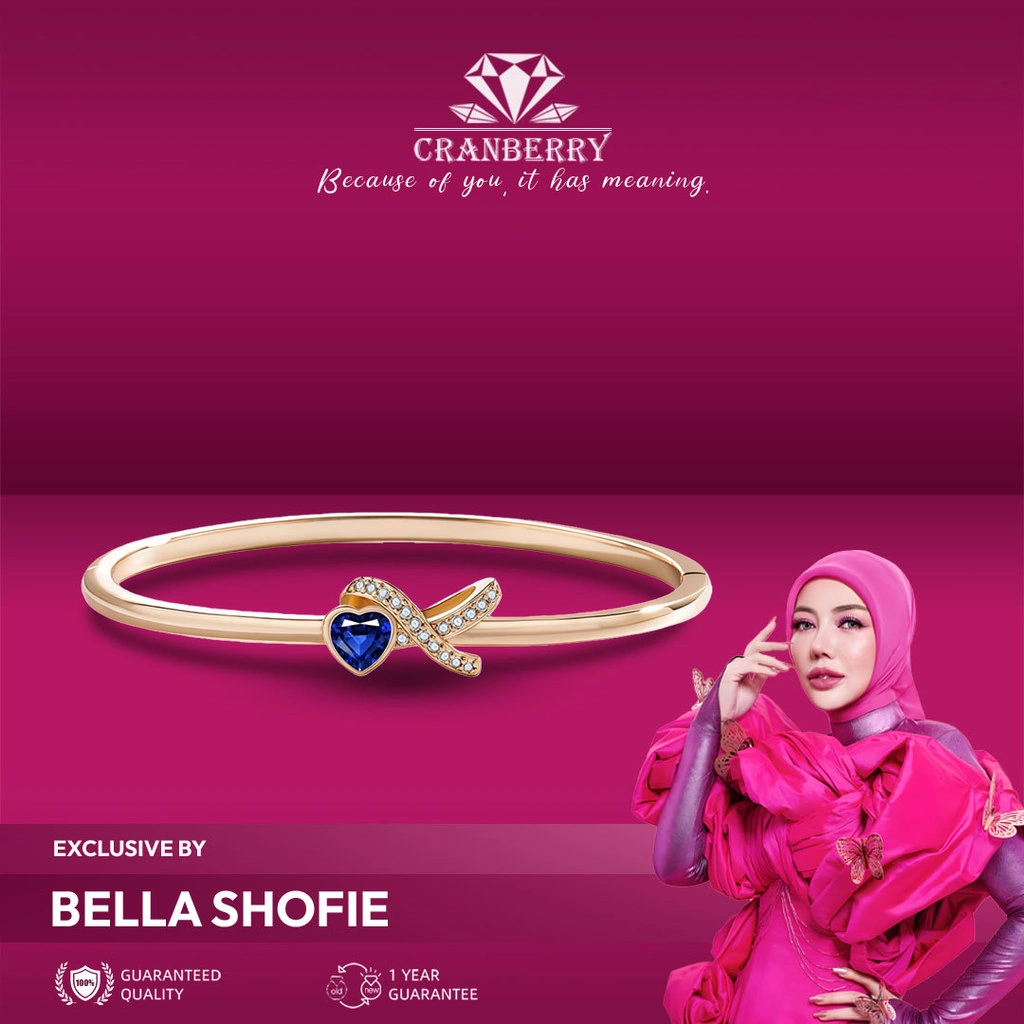 Gelang Wanita Cranberry Premium Luntur Anti Berubah Warna Garansi 1 Tahun Fahshion Accessories Size Adjustable Kualitas Grade VVS1 Aksesoris Gelang Nikah Elegan COD B28