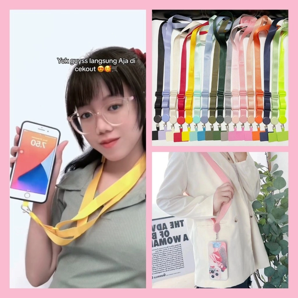Tali Gantungan RIK UNIVERSAL LANYARD - Tali Gantungan HP Lebar/ Tali Lanyard Strap HP/ Tali Sling Case untuk SEMUA HP-MJD Keren