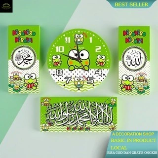 Jam Dinding Karakter Lucu Doraemon Kerropi Hello Kitty Set Kaligrafi Arab