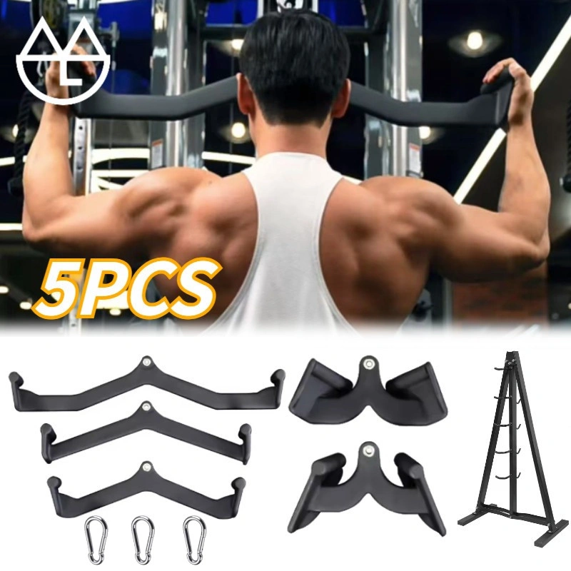 1SET/5PCS Mag Grip Pull Down Handle Cable Attachment/Back Trainer High Pull-Down Handle/Power Grip Cable Pulley Lat pull down Handle Home Gym