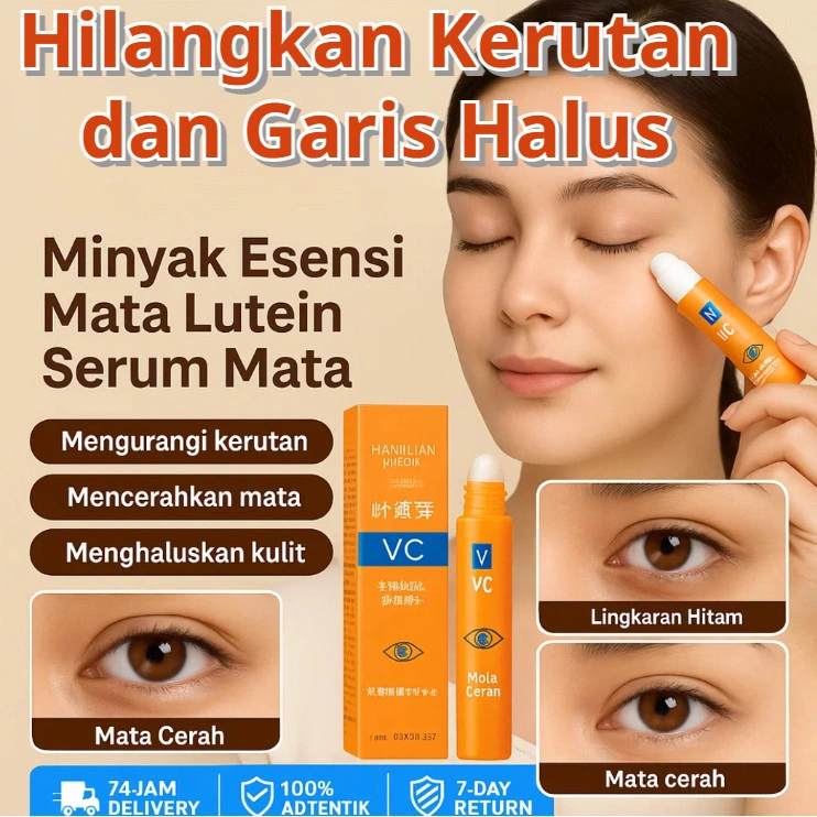 COD+24H Pengiriman Cepat 8ml Minyak Mata Lutein Minyak Esensi Mata / Minyak Mata Anti Kerut / Memperbaiki Kusam, Mengurangi Garis-garis Mata dan Lingkaran Hitam, Krim Anti Kerut/Firming Eye Cream Lutein Lighten Eye Lines Eye Serum Oil