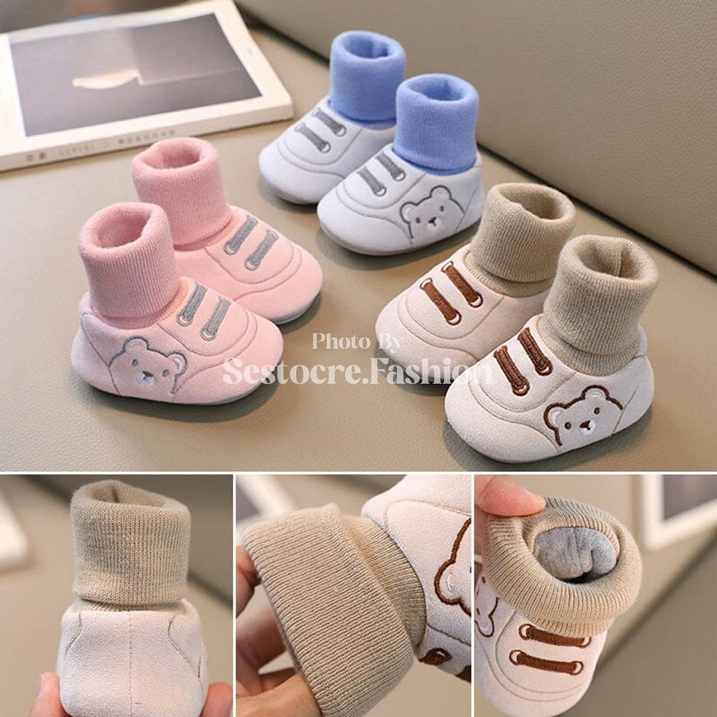 Sepatu Bayi RIK Perempuan Laki-Laki Umur 0 - 12 Bulan Baby Shoes Prewalker Kaos Kaki Bayi Unisex Karakter Lucu Kekinian Anti Selip -SHF Keren