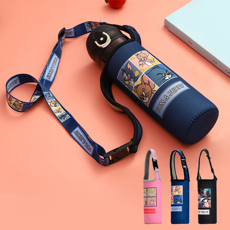 Tas Sarung Botol Minum Elastis - Termos Tumbler, Tali Pendek Anak, Water Bottle Pouch | COD