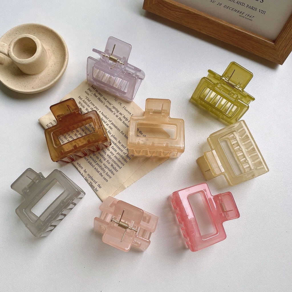 5CM JEPIT RAMBUT KOTAK JELLY JEPITAN POLOS TRANSPARAN ONE COLOR MATTE DOFF JEDAI SQUARE MEDIUM CEPOL PERSEGI WARNA SOLID AKSESORIS HAIR ACCESSORIES HAIRCLIP HAIR CLAW