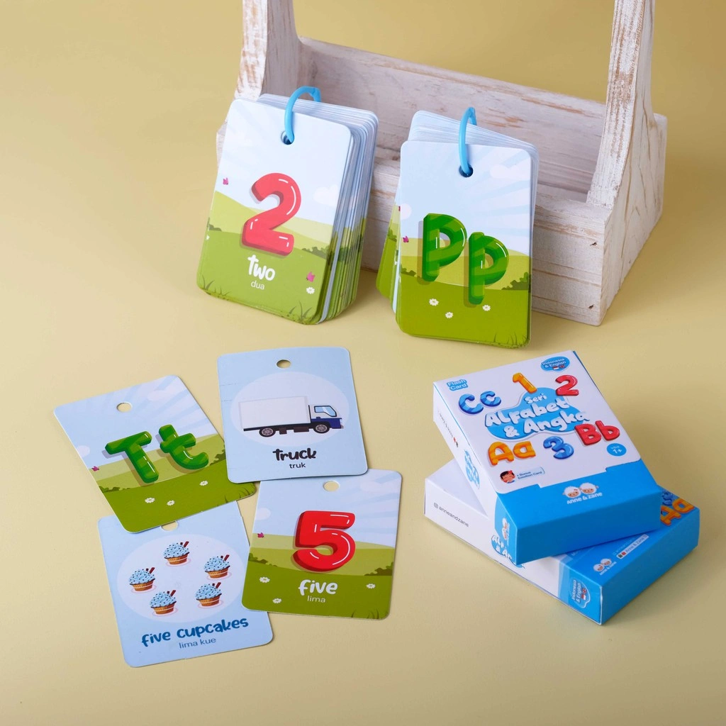 Flashcard / Kartu Edukasi / Aktivitas Bayi Anak Balita seri Alfabet & Angka / PAUD