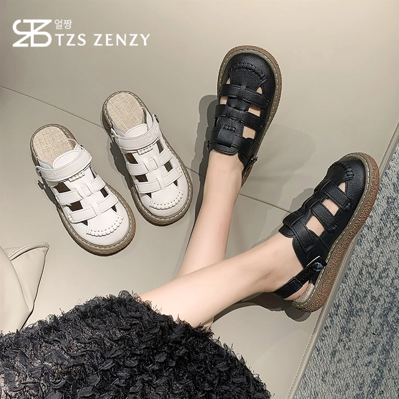 TZS Zenzy Junhoo Flatform - Sandal Flat Wanita - Sandal Flatform Cewek - Sandal Casual Modis