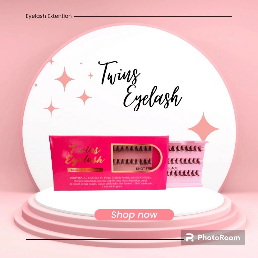 Twins Eyelash Exstra Lentik dan Tebal Bulu mata tanam Knot Free Eyelash exstension